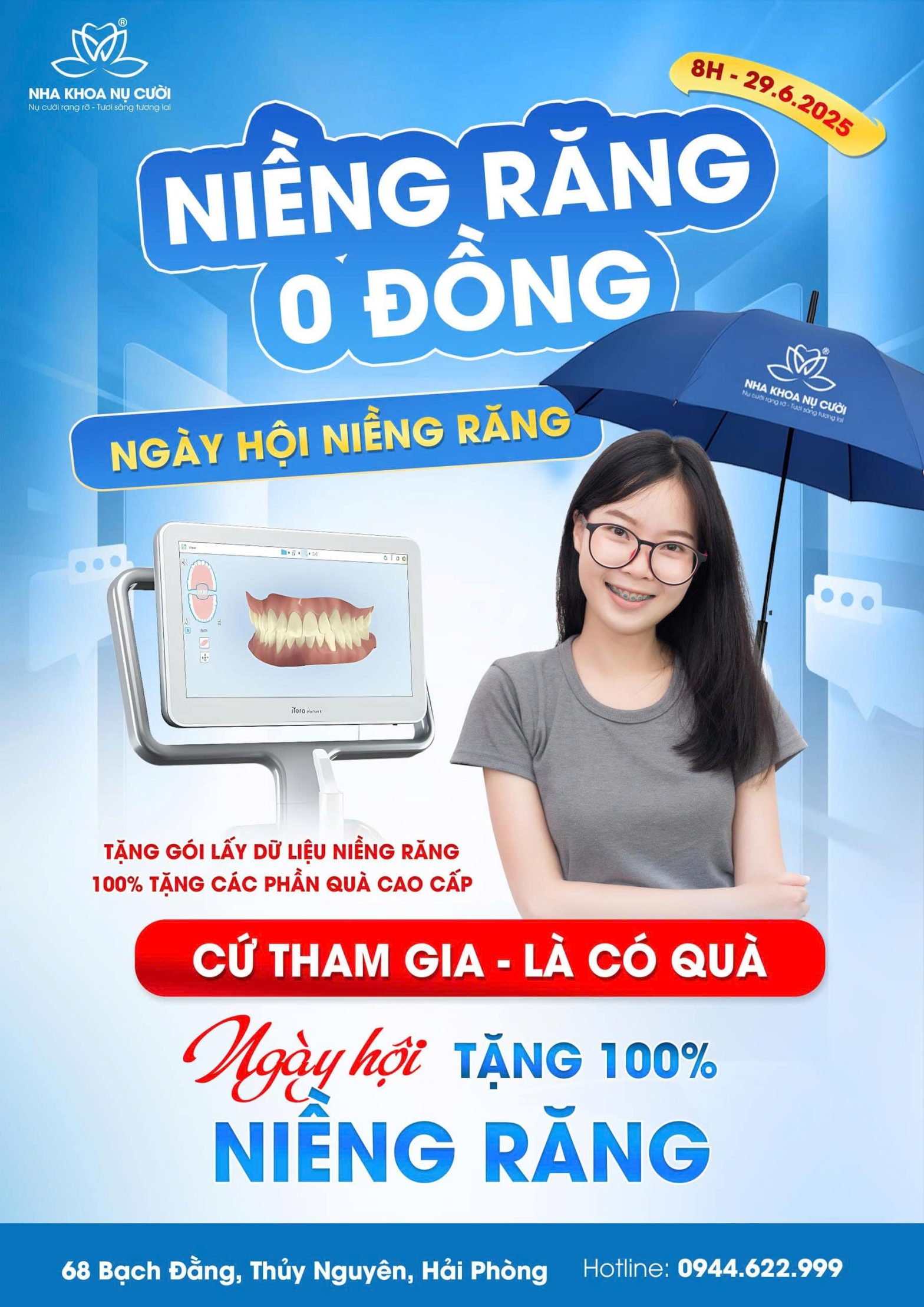 NIỀNG RĂNG 0 ĐỒNG -TẶNG 100% CHI PHÍ