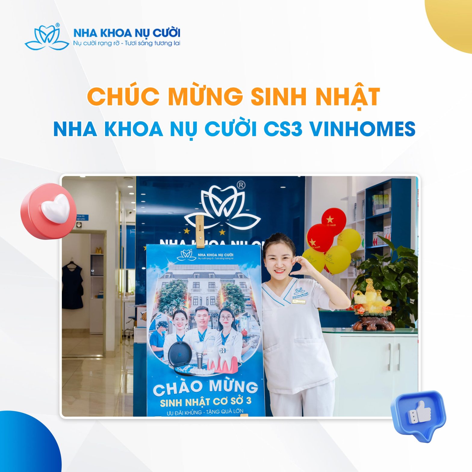 Chào Mừng Sinh Nhật Nha Khoa Nụ Cười Cơ Sở 3