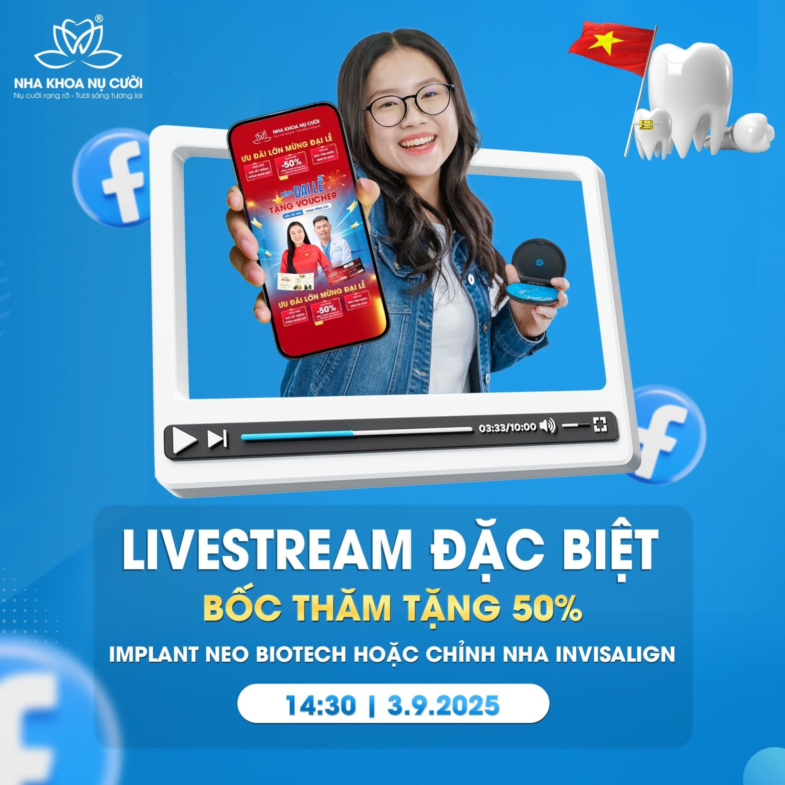 Nha Khoa Nụ Cười trở lại cùng Livestream ưu đãi lớn