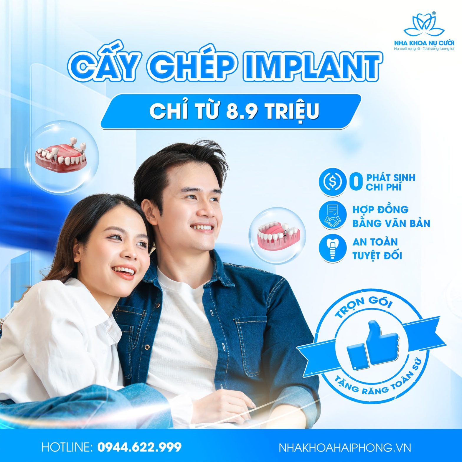 Ưu đãi cấy ghép Implant chỉ từ 8.9 triệu