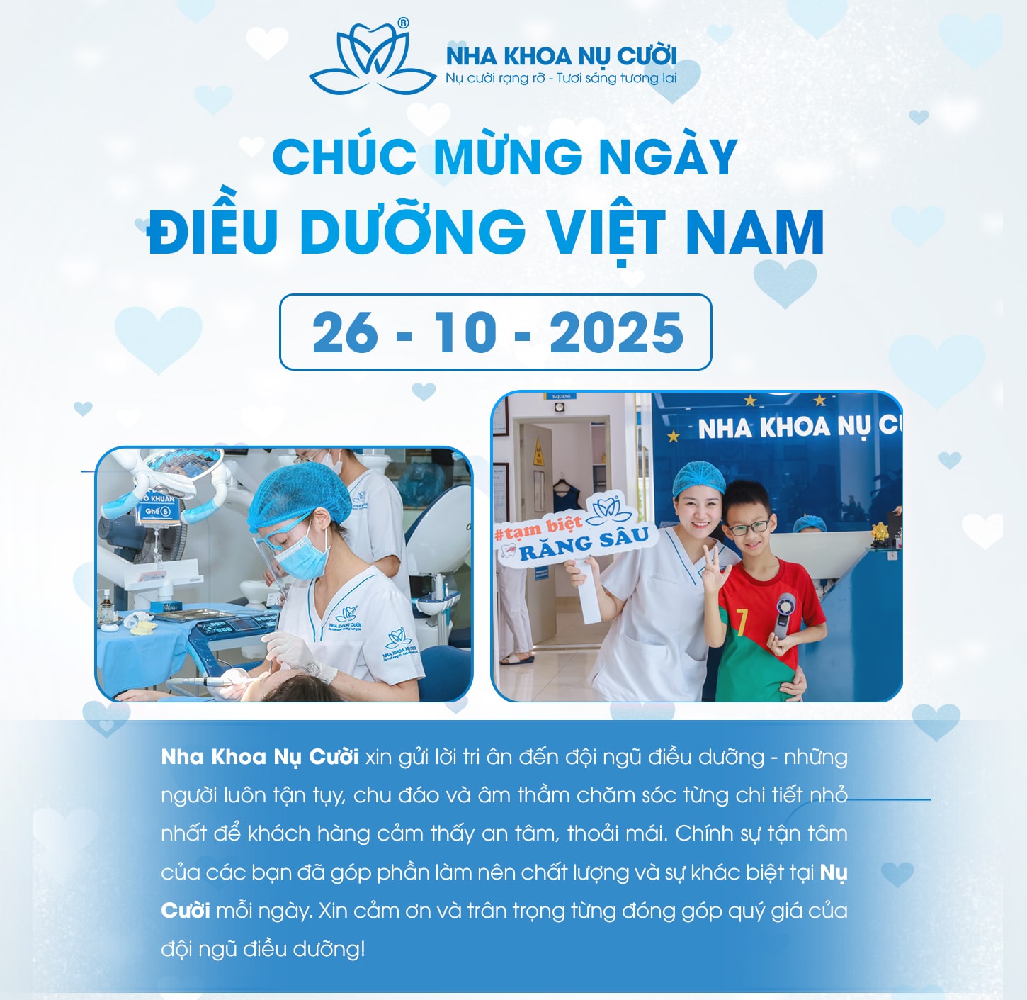CHÀO MỪNG NGÀY ĐIỀU DƯỠNG VIỆT NAM 26-10-2025