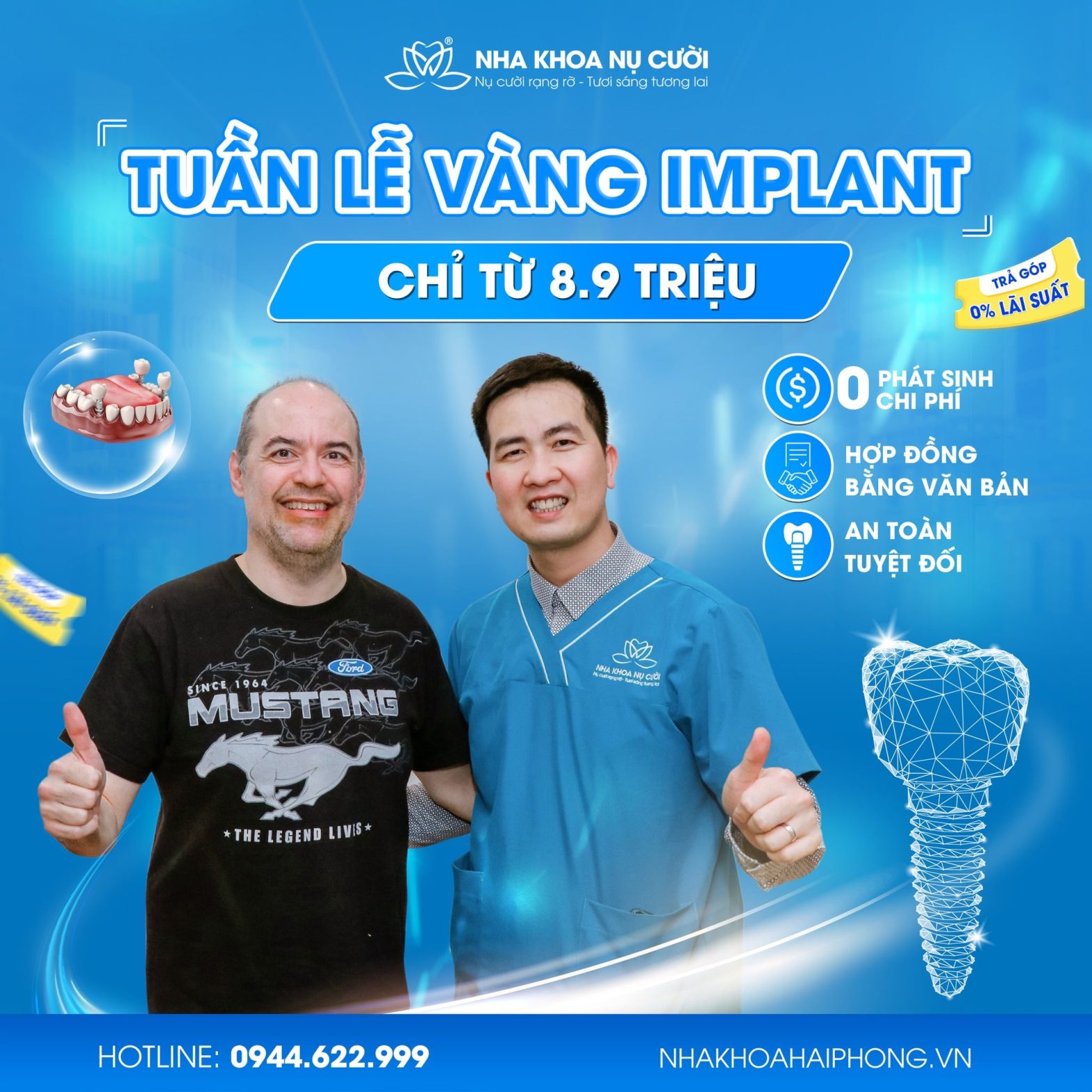 TUẦN LỄ VÀNG IMPLANT – CƠ HỘI TRỒNG RĂNG TIẾT KIỆM