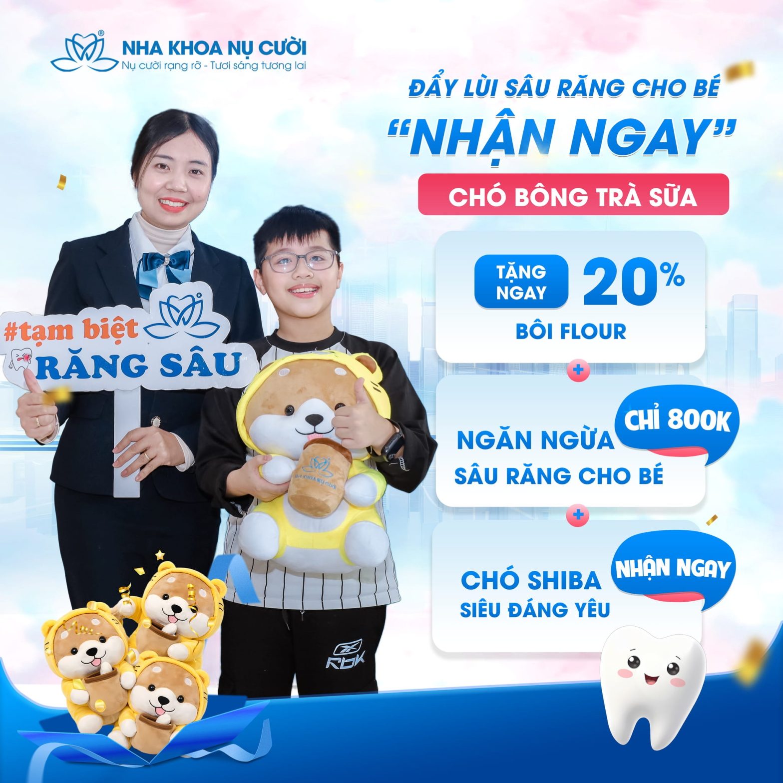 Bôi Fluor Cho Bé Nhận Quà Nha Khoa Nụ Cười