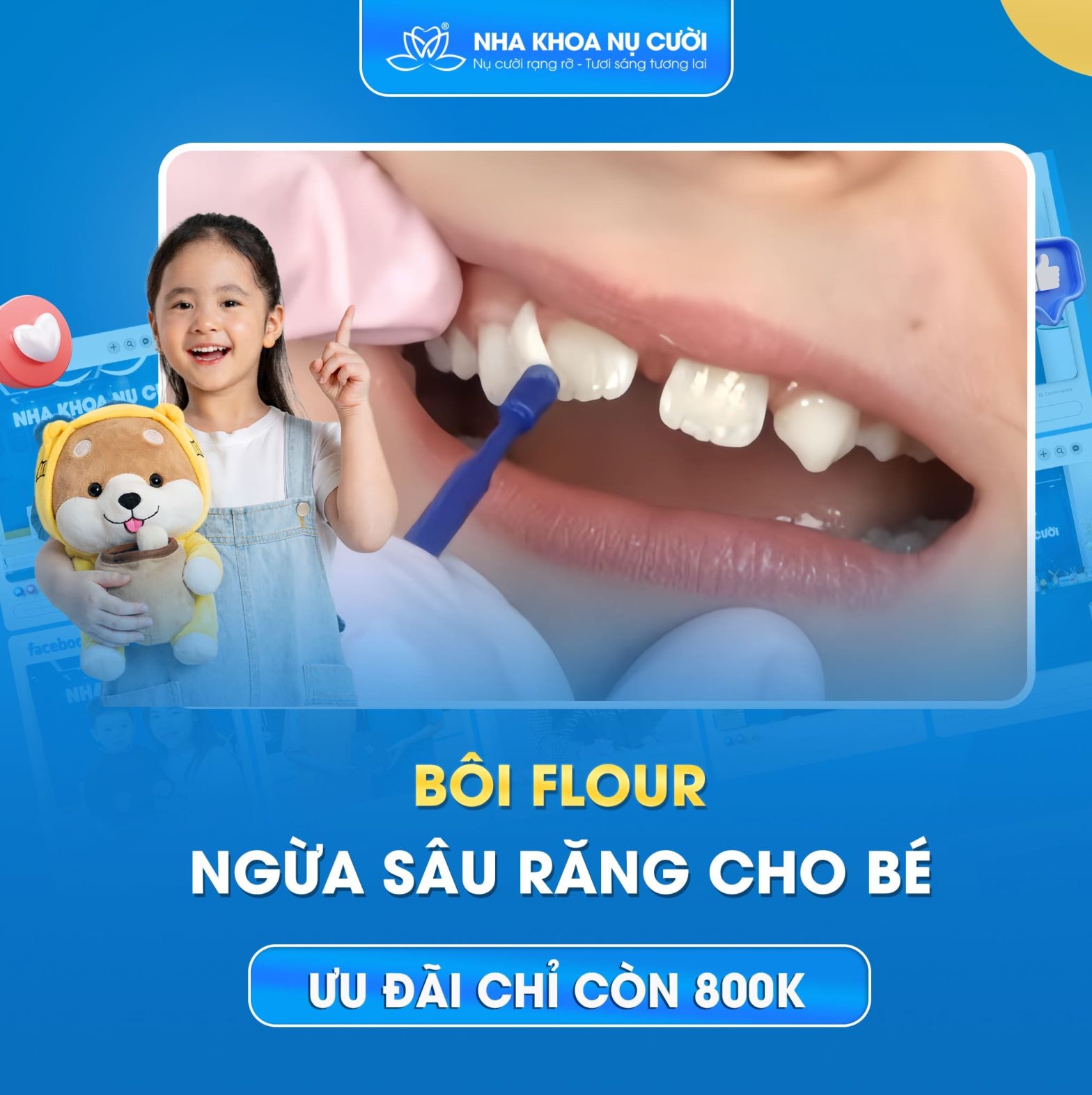 Bôi Fluor Cho Bé Nhận Quà Nha Khoa Nụ Cười