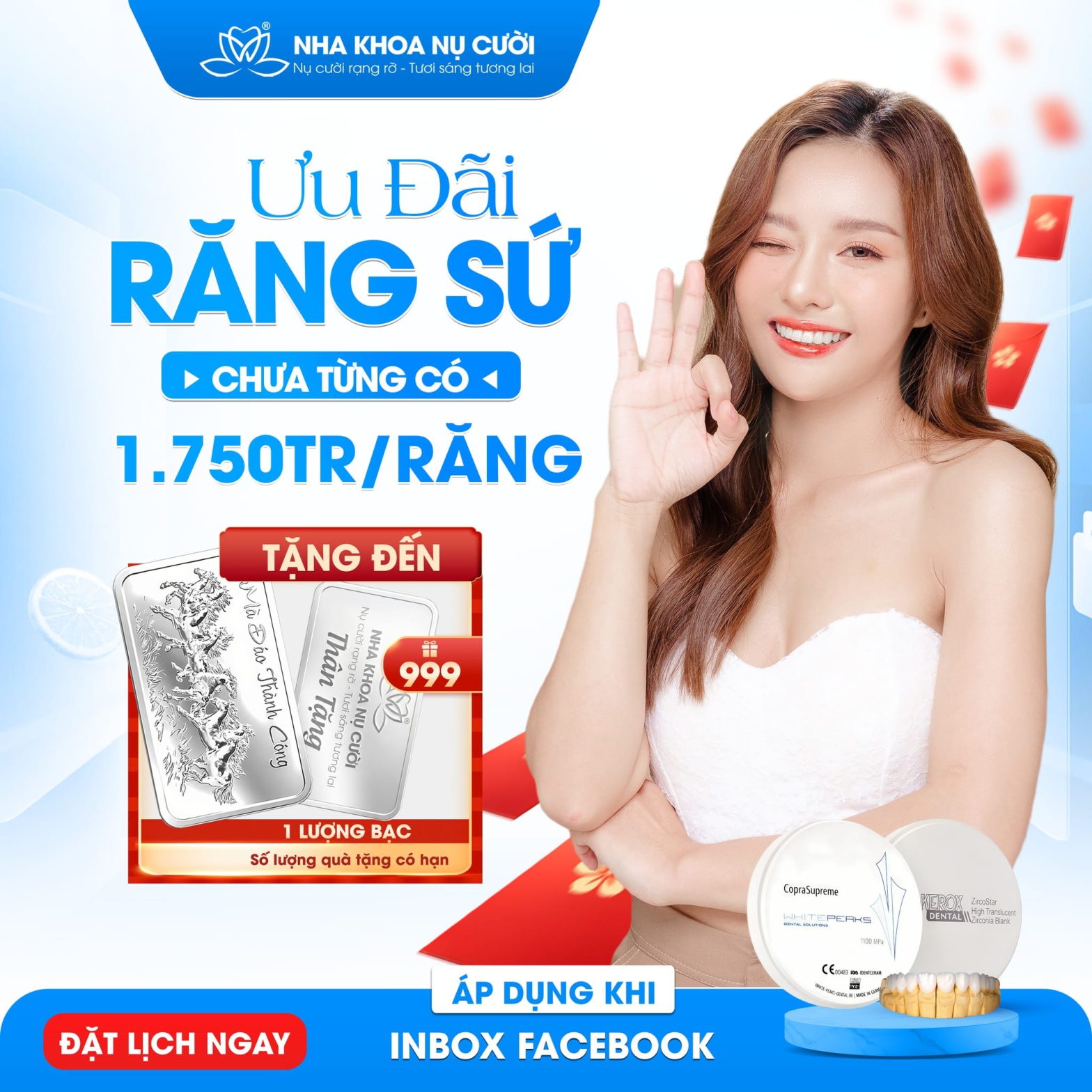 Răng Sứ Cao Cấp Giá Ưu Đãi Lớn Tặng Bạc Giá Trị