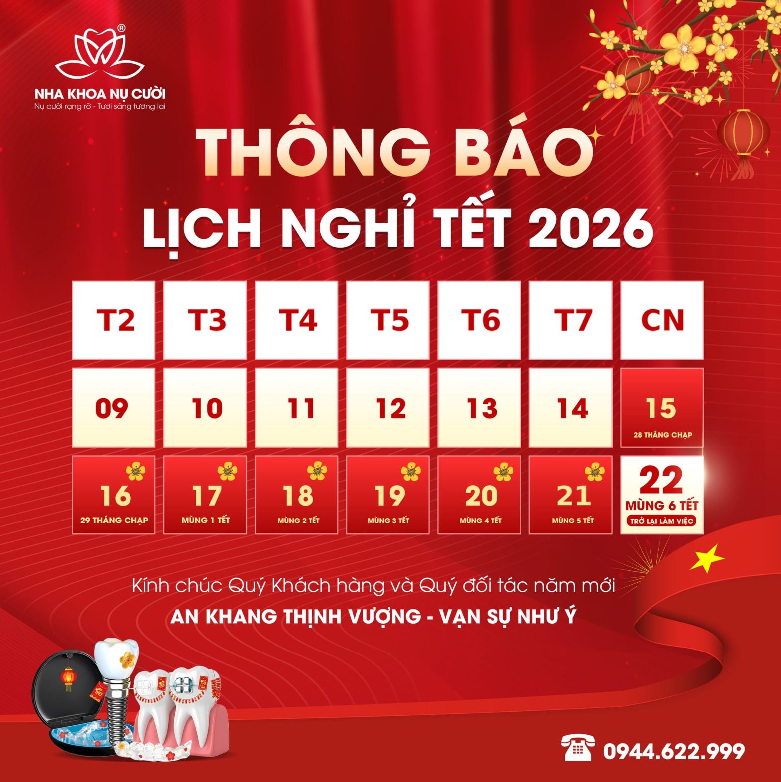 Thông Báo Lịch Nghỉ Tết Nguyên Đán Bính Ngọ 2026